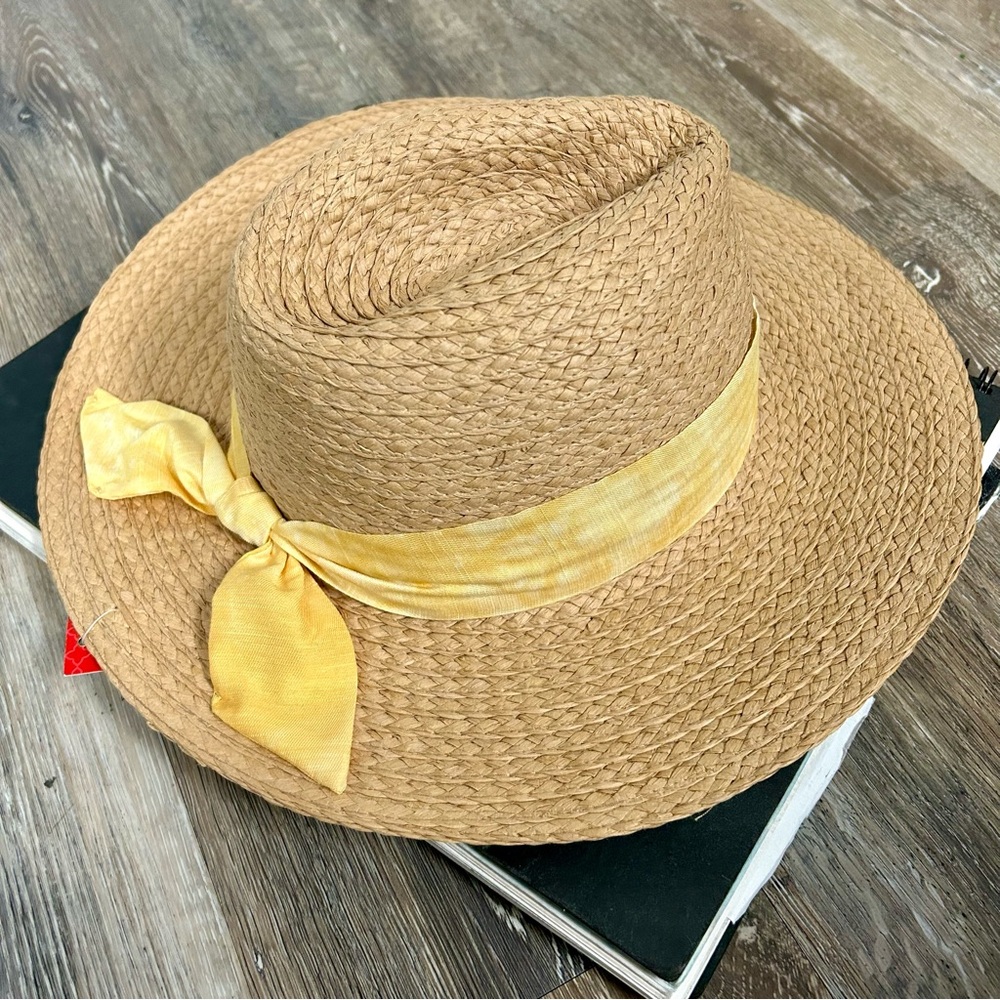 KELLY & KATIE 👒 Straw Hat with Ribbon - One Size